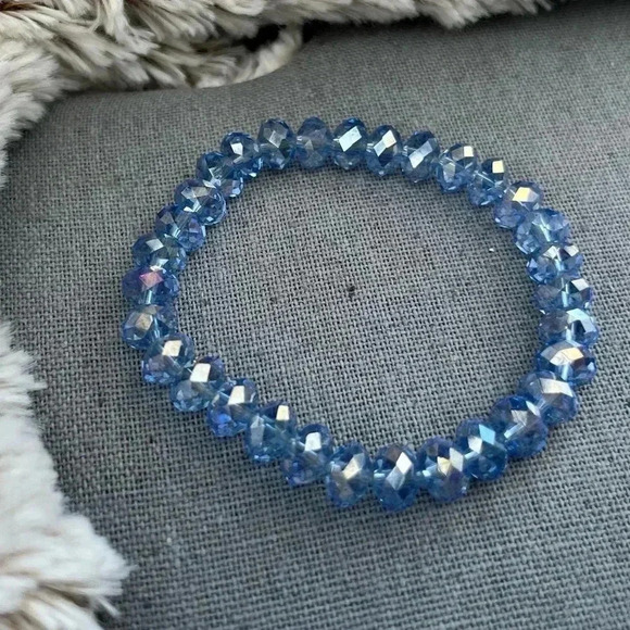 Artisan Crystal Stretch Bracelet • stretch to fit elastic • Handmade Y2K - Picture 1 of 5